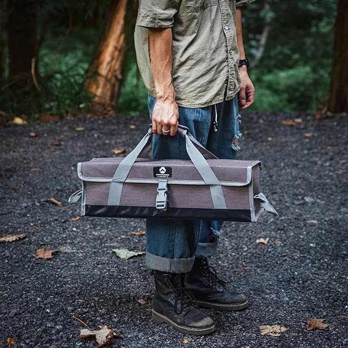 CAMPINGMOON 21.7-inch Bottom Waterproof Outdoor Camping Tent Stakes Hammer Multi-container Box Storage Bag B-160C