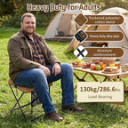 LiKiLiKi Extra Large Foldable Backpack Stool, Heavy Duty Thickened Collapsible Portable Pocket Chair, Compact Pocket Size Travel Seat for Hiking, Fishing, Picnic and Outdoor Activities (Brown)