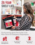 ReadyWise Emergency Food Supply - 84 Servings Gluten Free Survival Food Bucket, Dehydrated Meals & Freeze Dried Food for Backpacking, Camping Essentials & Emergency Supplies, up to 25 Year Shelf Life