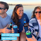Blank Beer Can Coolers Sleeves (14-Pack) Soft Insulated Beer Can Cooler Sleeves - HTV Friendly Plain Can Sleeves for Soda Beer Cans & Bottles - Blanks for Vinyl Projects & Wedding Favors (Royal Blue)