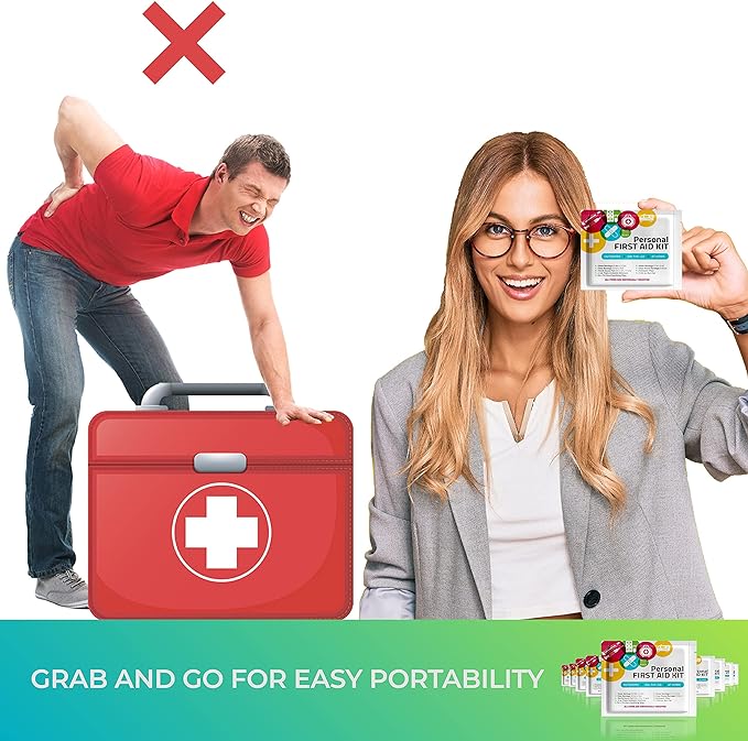 First Aid Emergency Medical Kit Mini and Travel Size - | Great for Kids, Schools, Business, Hiking, Camping | Wound Care Products (Abstract) (10)