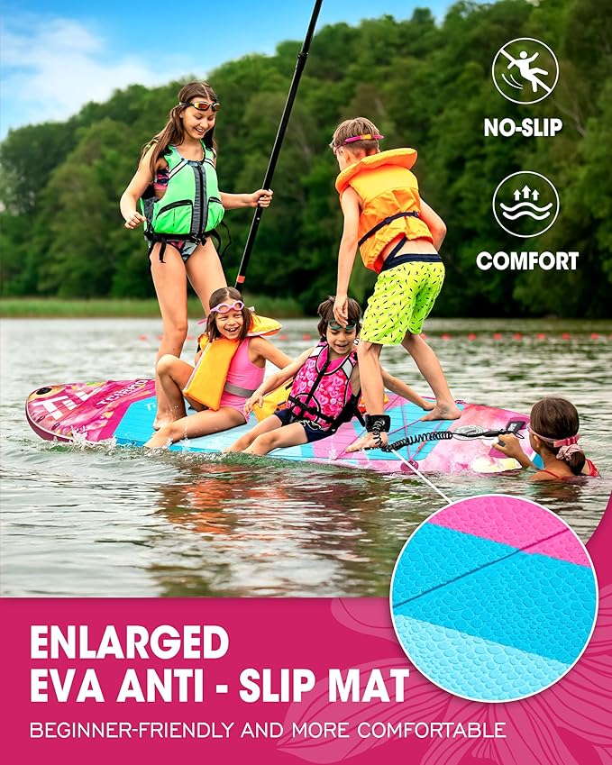 Inflatable Stand Up Paddle Board for Adults with Seam Welded Technology, 10'6''x33''x6'', Durable SUP with Dual-Blade Paddle and Complete Accessories, 390 lbs Capacity, Beginner-Friendly