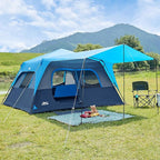 8 Person Instant Cabin Tent, Easy 60 Second Setup Family Tents for Camping, Pop up Camping Tent, Large Waterproof Tents for Outdoor Camping, Spacious Interior, Upgraded Ventilation