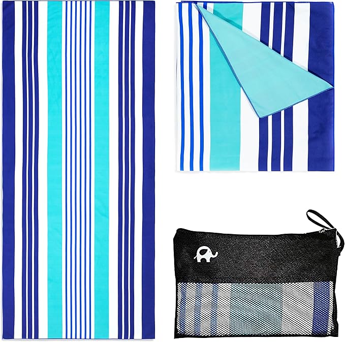 Elite Trend Quick Dry Towel Large 63x31 Inch - Microfiber Beach Towel - Perfect for Beach, Travel, Swimming, Pool, Yoga, Hiking, Camping - Lightweight, Fast Drying, Compact for Adults (Ocean)