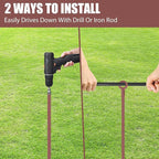 Lasnten 6 Pcs 30 Inch Heavy Duty Ground Anchor Spiral Blade Earth Anchor Kit Metal Anchor Hook Beach Sand Stakes Camping for Securing Animals, Shelters, Tents, Canopies (Brown)