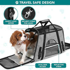 PetAmi Airline Approved Pet Carrier for Cats & Small Dogs, Soft Sided TSA Travel Carrier Bag Sherpa Bed, Breathable Mesh Ventilation, Collapsible Bowl, Fit Under Seat, Up to 18 lbs, Large Heather Gray
