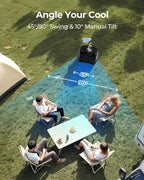 Koonie 10 Inch Camping Misting Fan 11L Tank, 20000mAh Cooling Battery Floor Fan with Remote, 4 Timers, 4 Speeds, 3 Mist Modes, 45°/90° Oscillation, 10° Tilt, Portable for Outdoors Patios, Travel