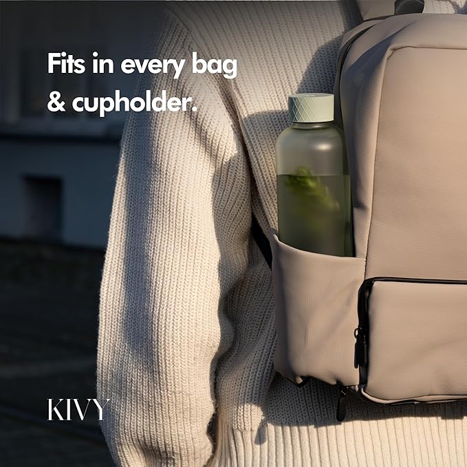 KIVY Slim Water Bottle 22oz [Lightweight & Shatterproof] - Reusable Tritan Water Bottle - Leak Proof Bottle for Women & Men - Water bottle no straw - Dishwasher Safe Water Bottle BPA Free