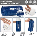 Travel & Camping Comfortable Memory Foam Pillow – Easy to Carry Portable Bag – Temperature Regulating Pillow Case - Perfect for Travelling (White)