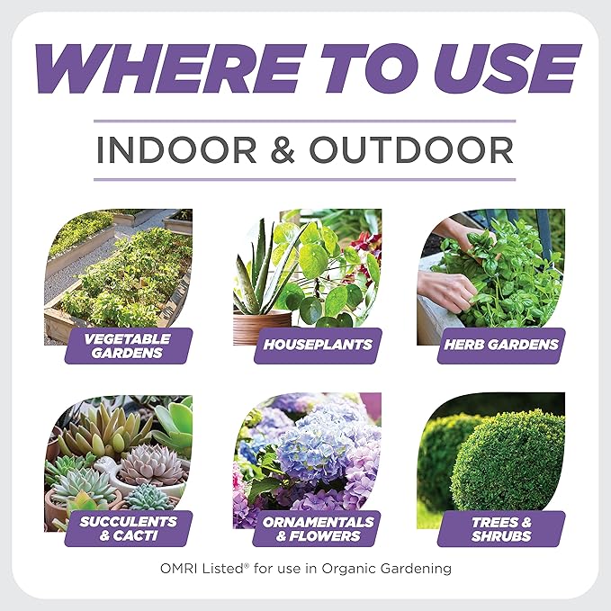 Earth's Ally 3-in-1 Plant Spray 8 oz Conc. Makes 6 gal | Better Than Neem Oil | Insecticide, Fungicide & Spider Mite Control for Organic Gardening, Pest Repellent for Indoor & Outdoor Gardening