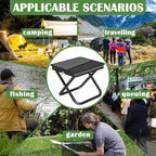 Camping Stool Pocket Chair, Lightweight Portable Stool with Shoulder Strap, Capacity 220lbs for Adults Outdoor Hiking Fishing Travel-Medium Grey