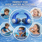 Swimming Ear Plugs for Kids with Lanyard, 3 Pairs Waterproof Reusable Soft Silicone Swim Earplugs for Pool, Surfing, Diving, Showering