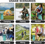 ALEVMOOM Upgraded Collapsible Stool with Thickened Cushion 18.31",600Lbs Max Weight Wider & Taller Pop Up Stool, Heavy Duty Portable Retractable Folding Chair or Travel Foot Rest for Camping Outdoors