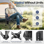 2 Pack Heavy Duty Oversized Camping Chair for Adults 400lbs w/Lumbar Support - Folding Chairs with Side Pocket, Cup Holder & Cooler Bag for Beach, Fishing, Lawn, Backyard Navy Blue