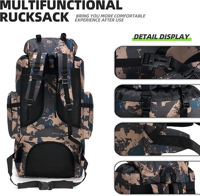 King'sGuard 100L Camping Hiking Backpack Molle Rucksack Military Camping Backpacking Daypack