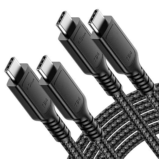 2 Pack USB C Cable 6.6Ft, USB 4 Cable for Thunderbolt 4 Cable 40Gbps Sync/8K HD Display 240W Fast Charging for Samsung Galaxy S24, MacBook, iPhone 16, iPad, Hub, Docking and More