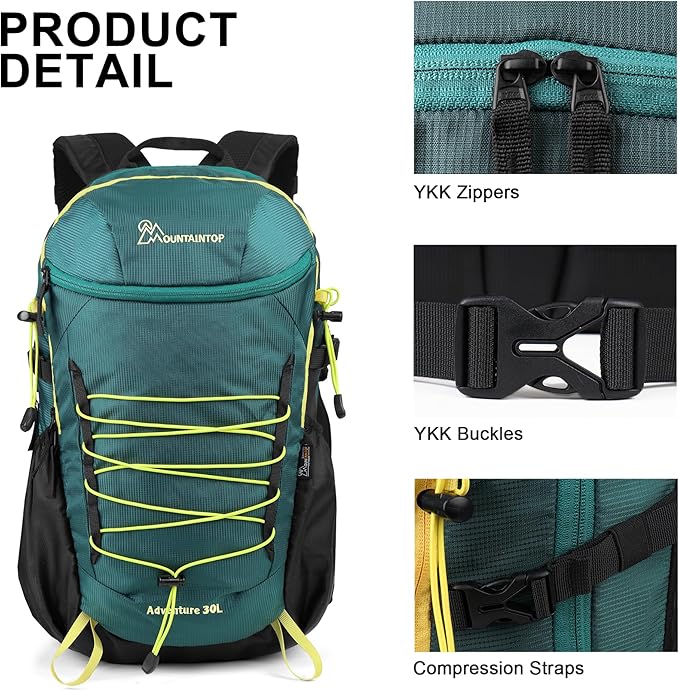 MOUNTAINTOP Hiking Backpack,25/30L Camping Backpack, Men Women Hiking Daypack Lightweight Travel Backpack for Climbing