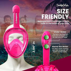 DaddyGoFish Kids Snorkel Mask | Snorkle Snorkeling Gear with Camera Mount | Extendable Telescopic Landing Fishing Net & Snorkeling Mask Combo Set Anti-Fog Anti-Leak