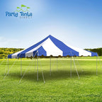 Party Tents Direct 20'x20' Weekender Standard Canopy Pole Tent - Easy Up Canopy Tent with 80 Person Capacity - Outdoor Canopies for Parties, Weddings, & Events (Blue/White Top)