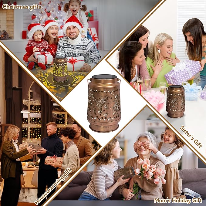 Solar Lanterns Outdoor Waterproof with Shepherd Hook, Hummingbird Garden Decor Solar Lights Outdoor, Birthday Gifts for Women, Mom, Gardens, Yards