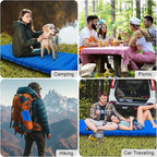 Camping Sleeping Pad,Ultralight Inflatable Camping Pads with Pillow & Foot Pump for Outdoor Hiking Travel Tent Backpacking Trip Car Camp Gear, Airpad Carry Bag,Compact Camping Mat, Blue