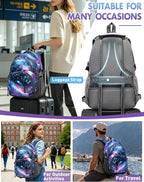 ProEtrade Extra Large Backpack Bookbag for College Laptop Travel, Fit Laptop Up to 17 inch with USB Charging Port Multi Compartment Anti theft, Gift for Women Men (Light Galaxy)