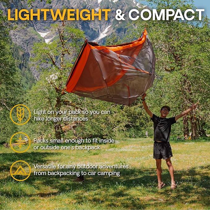 Featherstone Backpacking Tent Lightweight for 3-Season Outdoor Camping, Hiking, and Biking - Includes Footprint & Mesh Gear Loft - Freestanding Tents with Ultralight Fly-Footprint Capability