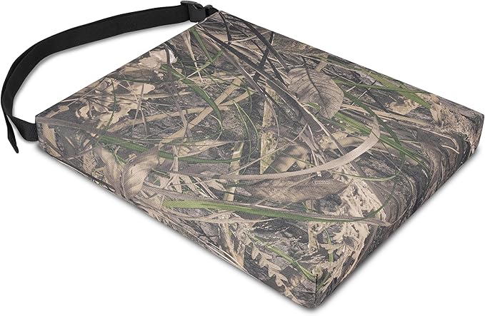 URMONA 1PCS Portable Hunting Seat Cushion, 16.5 x 14.1 x2.3in Thickening Lightweight Outdoor Cushion, Waterproof Sponge Dirty Proof Pad for Hunting, Camping, Stadium, Outdoor Sports(Water Plants)