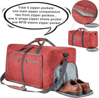 Vomgomfom 65L/85L/115L Foldable Travel Duffle Bag, Lightweight Checked Luggage with Shoe Compartment, Water-Resistant Weekender Overnight Bag for Men & Women