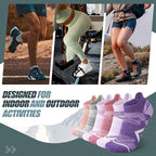 ANTSANG 6 Pairs Merino Wool Ankle Hiking Running Socks Compression Thick Cushion Breathable No Show Socks for Men Women