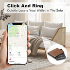 Wallet Tracker Card (iOS Only), Rechargeable Bluetooth Smart Tracking for Apple Find My Compatible Anti Tracker for Men Women Slim Item Locator for Purse Passport Key Luggage Tag (1Pcs/Black A)