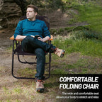 Camping Chair, Black Folding Bench Chair Seating Camp Chairs for Indoor Outdoor Hiking Fishing Patio Beach Supports up to 264 Lbs (1 Pack Single Black)