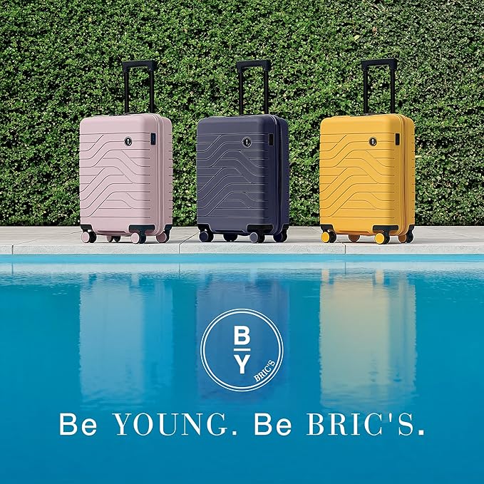 Bric's B|Y Ulisse 21-Inch Spinner - Luxury Carry-On Luggage With Spinner Wheels - Hard Shell Suitcases Made From Durable Polypropylene and Polycarbonate - Ocean Blue