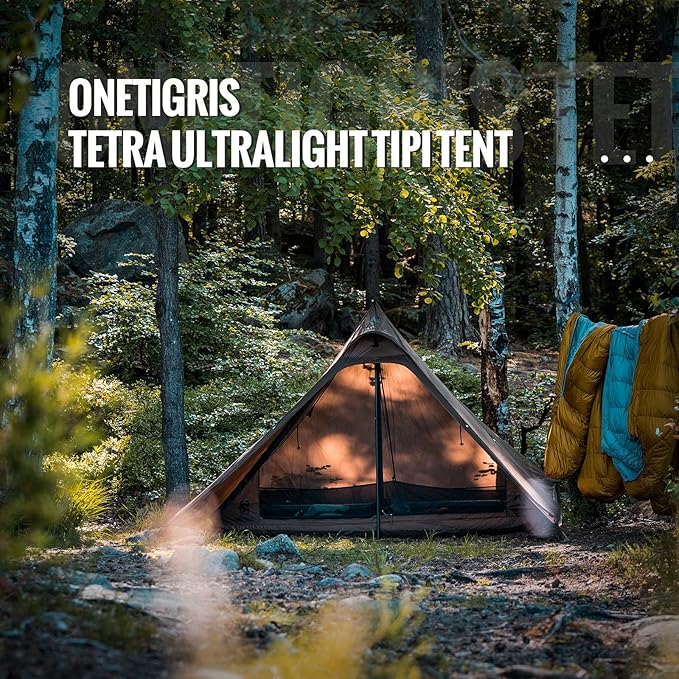 OneTigris Tetra Ultralight Tent, Upgraded, 1-2 Person, Waterproof, 3 Season, Ideal for Camping Hiking Trekking Backpacking Bushcraft