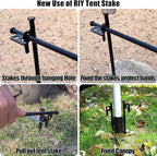 4 Pack Tent Stakes Heavy Duty Metal Tent Pegs for Camping Steel Tent Stakes 12 inch Unbreakable and Inflexible