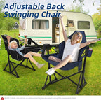 Portable Hammock Camping Chair with Adjustable Back, Folding Hammock Chair Supports 330lbs, Camping Swing Chair for Adults, Camping Hammock Chair for Lawn, Concerts, Backyard, Stargazer