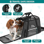 PetAmi Airline Approved Pet Carrier for Cats & Small Dogs, Soft Sided TSA Travel Carrier Bag with Sherpa Bed, Breathable Mesh Ventilation, Collapsible Bowl, Up to 18 lbs, Small Heather Dark Gray