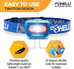 Foxelli LED Headlamp Flashlight for Adults & Kids, Running, Camping, Hiking Head Lamp with White & Red Light, Comfortable Headband, Lightweight & Waterproof, 3 AAA Batteries