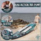 UPWELL 10'6"/11'/11'6" Inflatable Paddle Board, Stand Up Paddlboard for Youth & Adults, Stable Design, Premium SUP Accessories, Backpack, Leash, Hand Pump, Fins