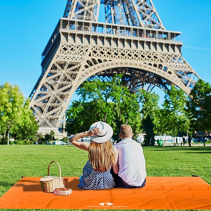 Red Suricata Sand Free Beach Mat – Large Sandproof Beach Blanket, Sandless, Waterproof – Fits and Matches Beach Canopy - Oversized Sand Proof Beach Mats for Outdoor, Picnic, Camping (Medium, Orange)