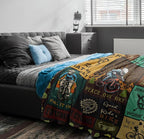 Bicycle Enthusiast Gift, Mountain Biking Blanket Throw 60"x50" for Men/Riders/Cyclists, Bike Themed Decorations