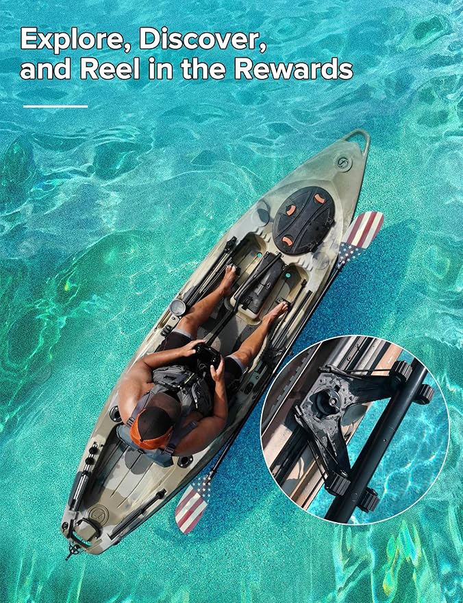 Kayak Paddle Holder, Kayak Accessories for Fishing, Dual Head Kayak Track Mount Accessories, Offset Paddle Holder for Kayaking, Kayak Rail Accessories