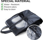 Shoe Bags For Travel, Used As For Storage or Shoe Travel Bag, Space Saving When Travelling With This Travel Shoe Bags For Packing, Featuring Waterproof Nylon Sneaker Bag (Black, 2 Pack, Medium)