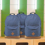 DISCOUNT PROMOS Multipurpose Laptop Backpacks Set of 10, Bulk Pack - Lots of Features for Everyday Use, Perfect for Employess, Businessman - Blue