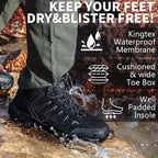 SHULOOK Men's Waterproof Hiking Boots Non-Slip Lightweight Mid Top Ankle Boot Breathable Hiker Trekking Shoes