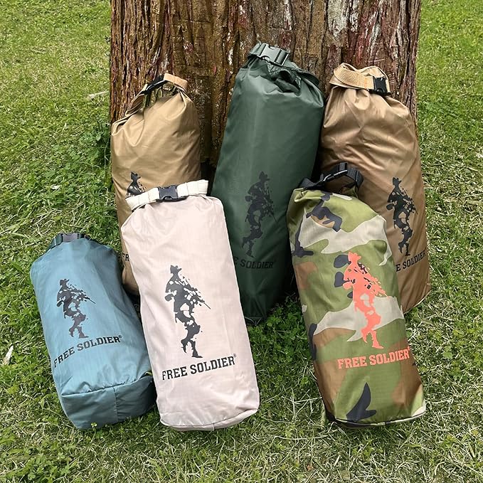 FREE SOLDIER Camping Tarp Waterproof Portable Multifunctional Outdoor Traveling Awning Backpacking Shelter Rain Tarp (Lake Green 10×10.5ft)