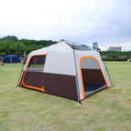 KTT Instant Tent 6 Person(C),Large Family Cabin Tents,Automatic Tent Build Quickly in 60S,2 Rooms,2 Top Windows,3 Doors and 3 Windows with Mesh,Waterproof,Big Tents for Outdoor,Picnic,Camping