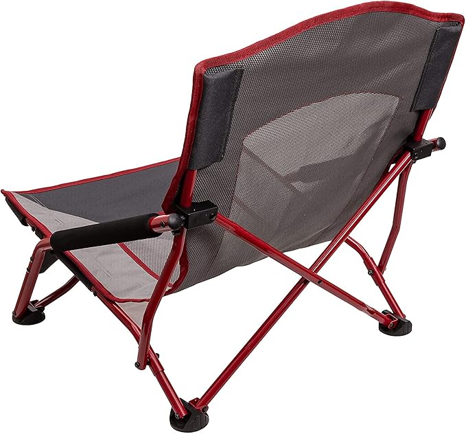ALPS Mountaineering Rendezvous Low Camping Chairs for Adults with Arms, Cool Mesh Center, Powder Coated Steel Frame, Compact Folding Design and Carry Bag