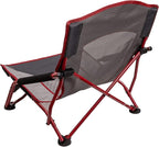 ALPS Mountaineering Rendezvous Low Camping Chairs for Adults with Arms, Cool Mesh Center, Powder Coated Steel Frame, Compact Folding Design and Carry Bag