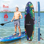 SereneLife Inflatable Stand Up Paddle Board with Premium SUP Accessories – Wide Stable Design with Non-Slip EVA Deck Pad for Adults and Youth of All Skill Levels, 350 lbs Capacity